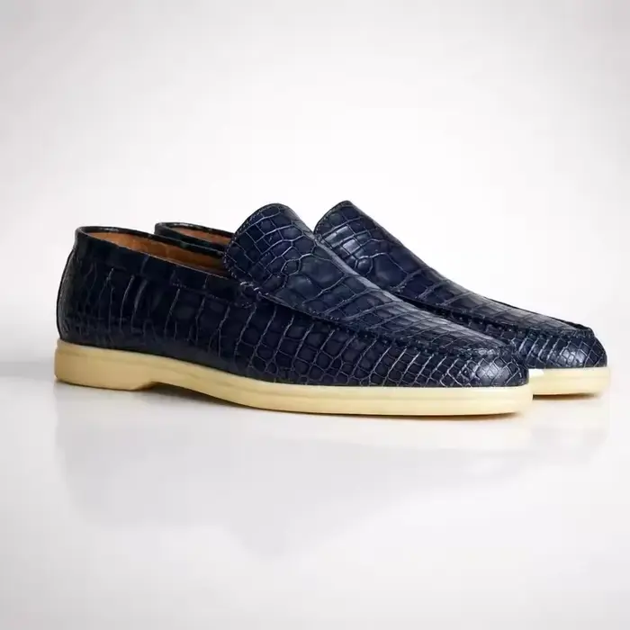 Nouvelles chaussures décontractées en peau de crocodile pour hommes 2026
