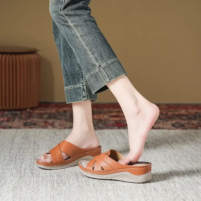Sandales d'été bohèmes pour femmes, confortables et légères, à talon compensé, pour les voyages et l