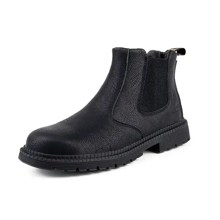 Chaussures de sécurité imperméables pour hommes Chelsea bottes en cuir à tête en acier
