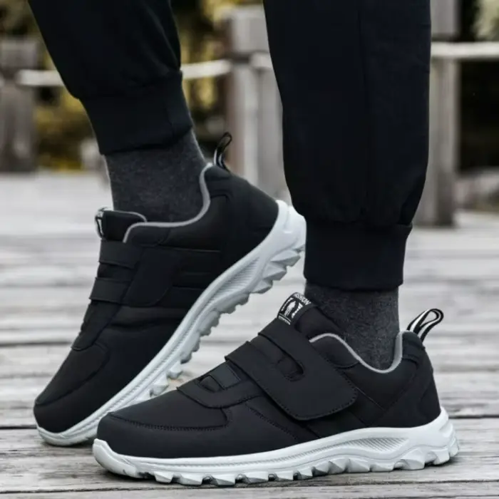 Baskets pour hommes sans lacet chaussures orthopédiques nouveau bout large