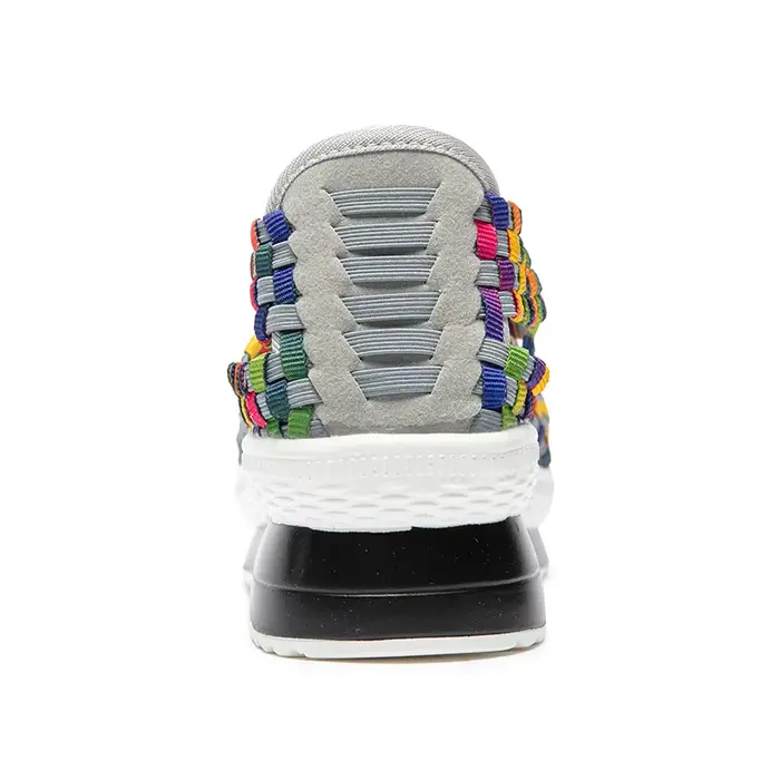 Femmes chaussures plate-forme tissé baskets sans lacet respirant chaussures de marche mode femme Ten