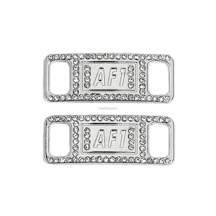 Breloques de chaussures en diamant AF1, lacets de rencontre, lacets lumineux en métal de qualité, dé