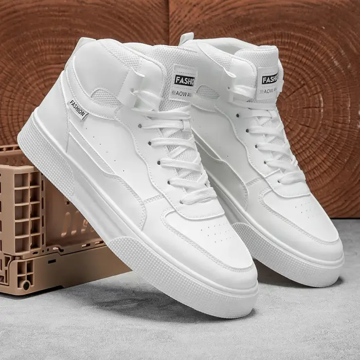 Baskets de basket-ball polyvalentes et montantes pour hommes, chaussures de Skate blanches, chaussur