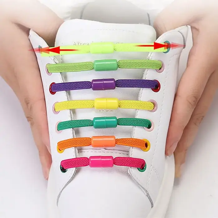 1 paire de lacets sans attaches chaussures plates lacets élastiques pour enfants et adultes baskets