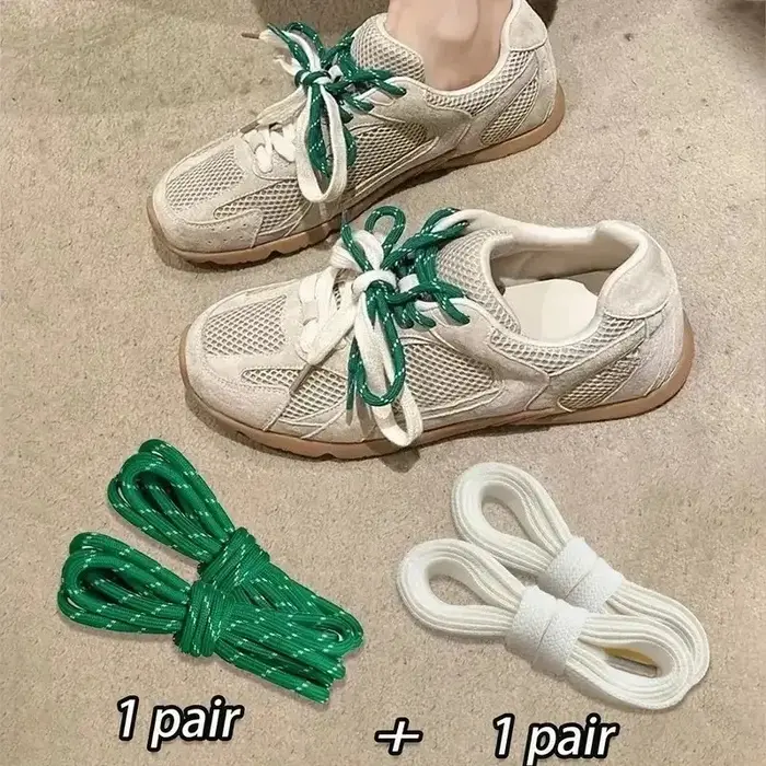 1-2 paires de lacets ronds pour chaussures de sport, lacets bicolores durables pour chaussures de randonnée en plein air, chaussures de travail, bottes pour hommes et femmes