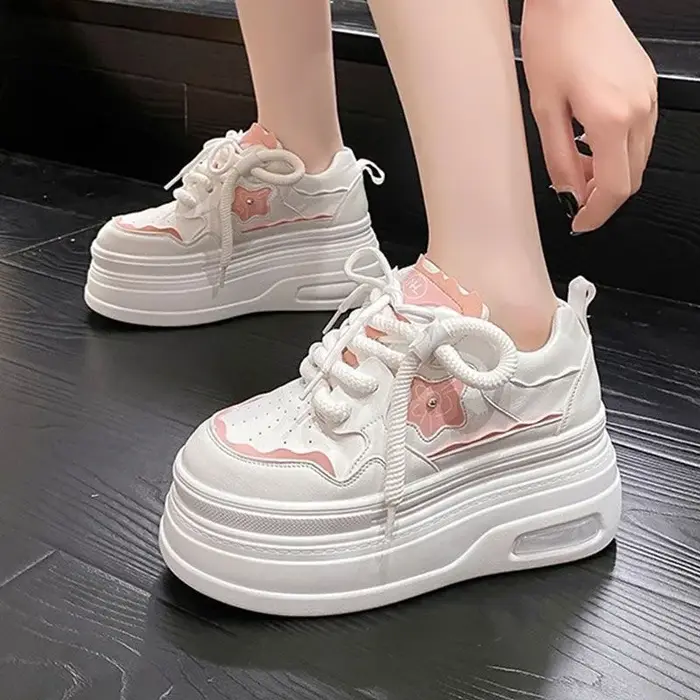 Baskets sportives à plateforme épaisse pour femmes, nouveau style printemps-automne, chaussures comp