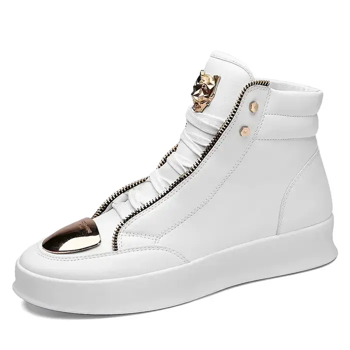 Chaussures montantes décontractées à plateforme léopard, chaussures d'entraînement de Sport, bottines pour hommes, baskets de Skateboard à la mode 2025