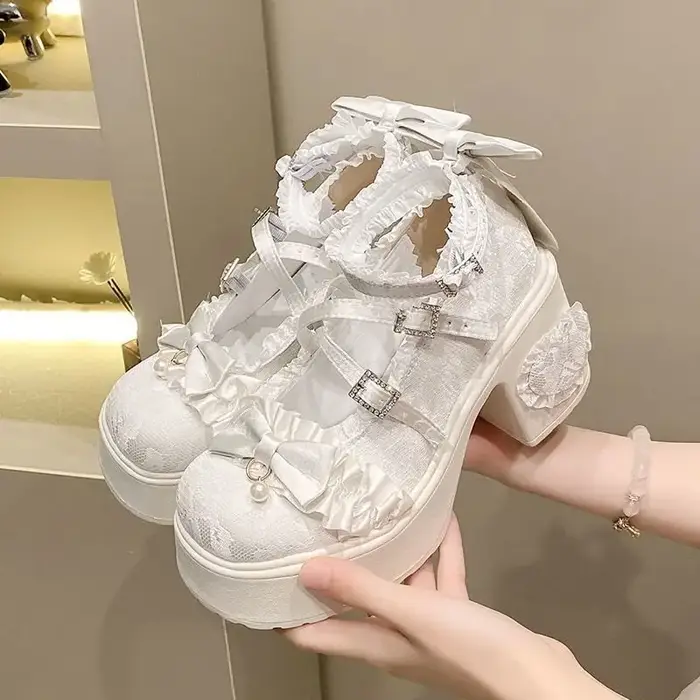 Chaussures Mary Jane pour femmes de haute qualité, élégantes, à semelle souple, avec lacets, talons 