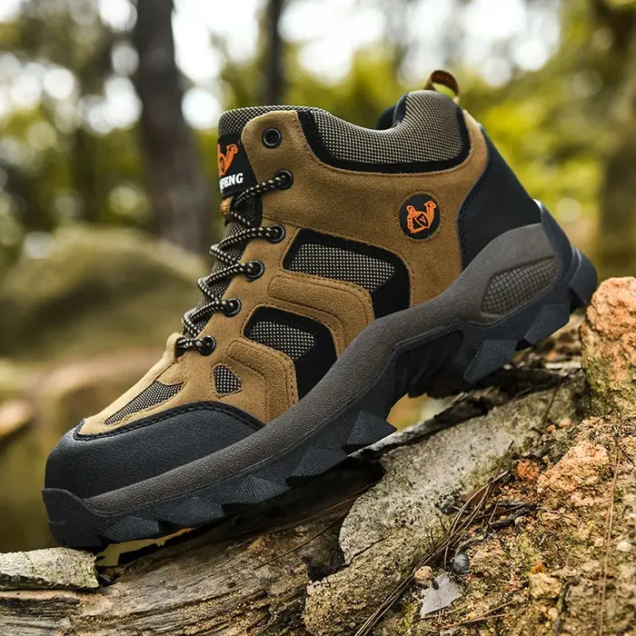 Grande taille hiver chaussures de randonnée hommes neige chaude fourrure cuir bottes