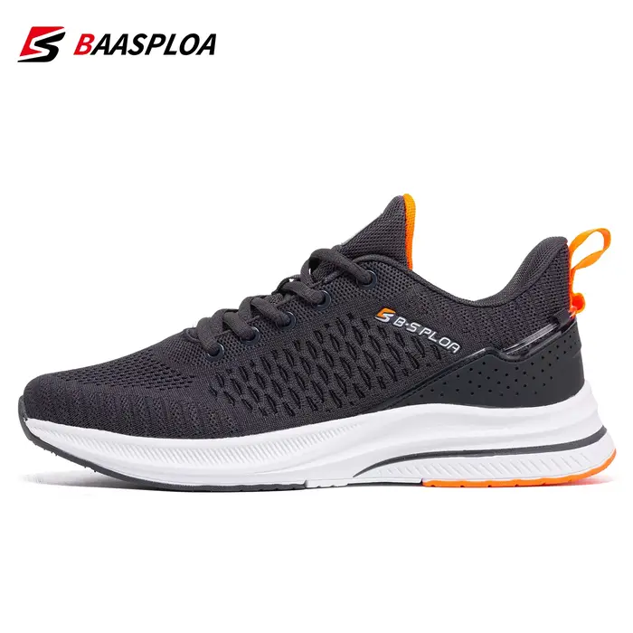 Baasploa nouveaux hommes tricot chaussures de marche décontractées respirant baskets à la mode Original léger Absorption des chocs mâle chaussure de Tennis