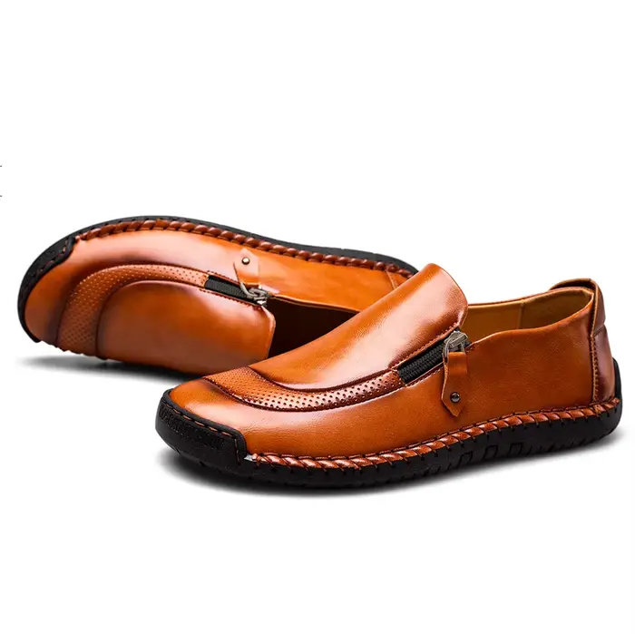Chaussures en cuir faites à la main pour hommes, mocassins de haute qualité, confortables, à semelle
