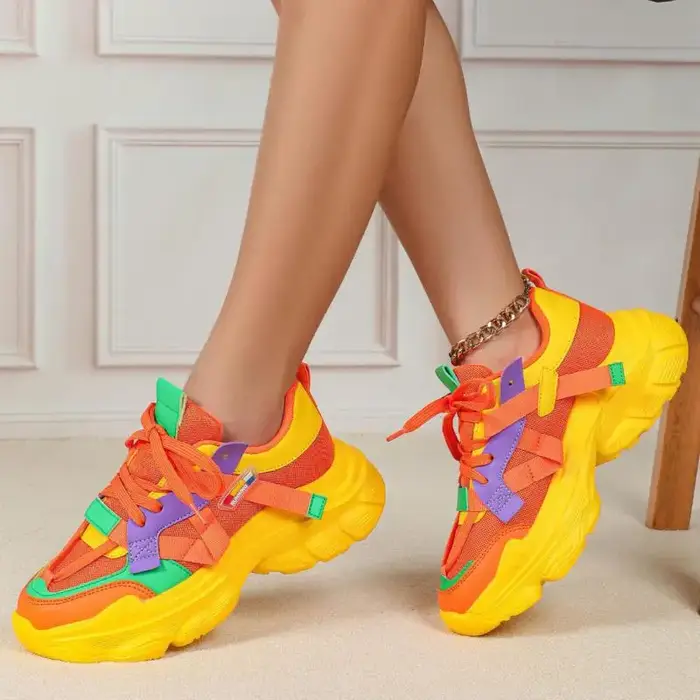 Baskets orange pour femmes