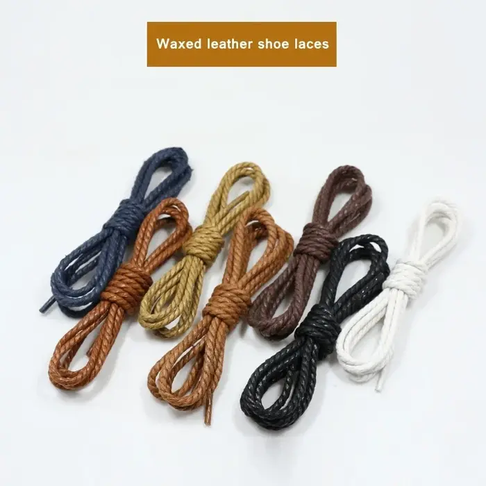1 paire lacet lacets en cuir décontracté lacets ronds cirés chaussures Martin bottes chaussures de S