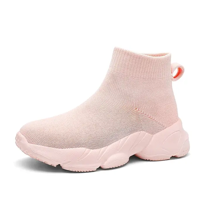 Baskets montantes en tricot pour filles, chaussures de sport confortables et décontractées, chaussur