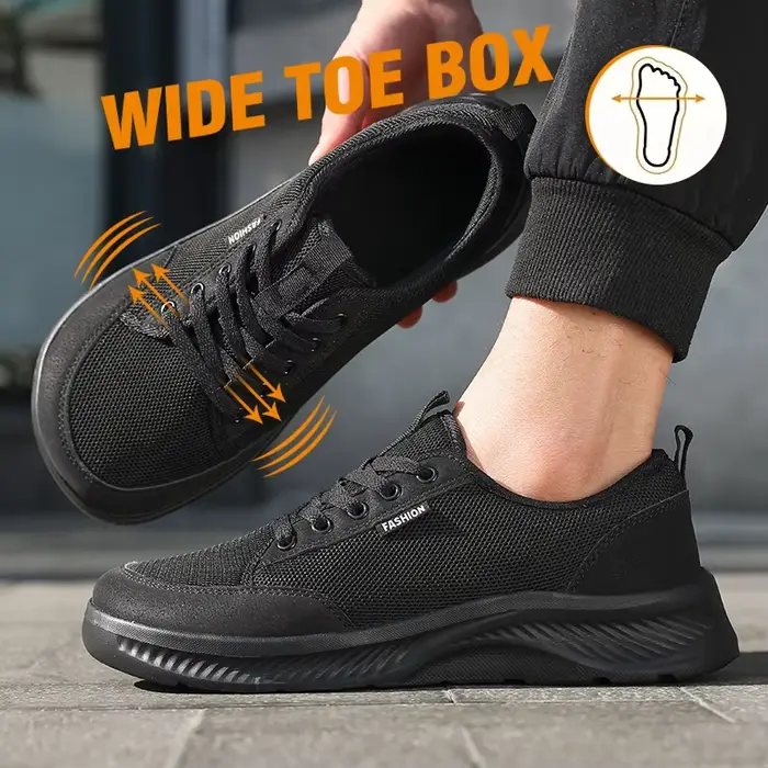 Chaussures minimalistes à bout large pour hommes