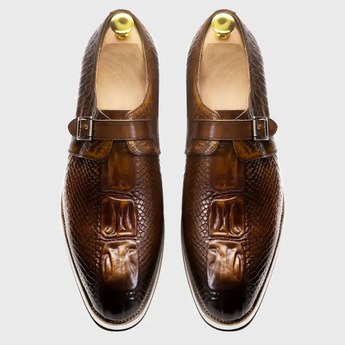 Hommes chaussures décontractées en cuir véritable motif Crocodile chaussure classique pour hommes en