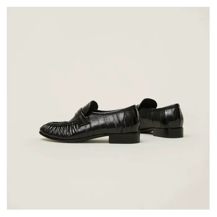 Chaussures plates en peau d'anguille 100% authentiques