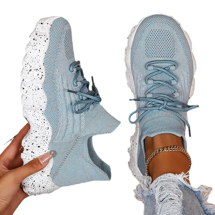 Printemps rose chaussures décontractées respirant maille baskets pour femmes