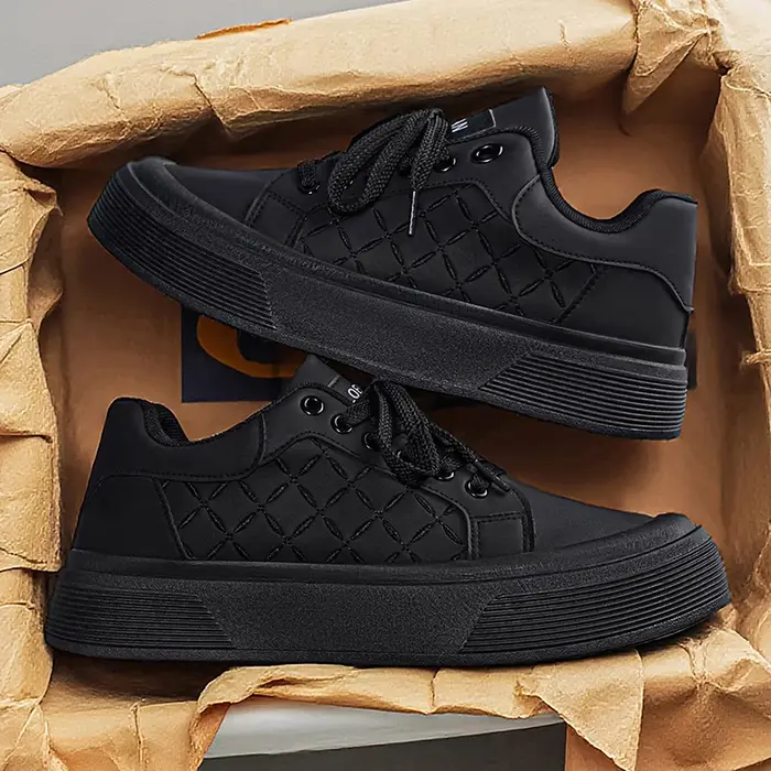 Chaussures de skate à plateforme épaisse pour hommes | Tissu matelassé | Chaussures de marche dé