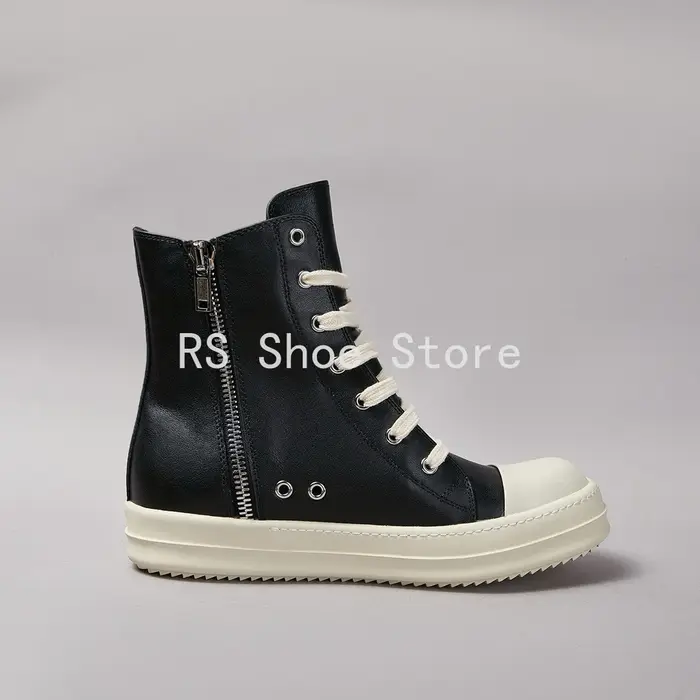 Ro Boot – chaussures montantes en cuir noir pour hommes et femmes, baskets classiques de styliste av