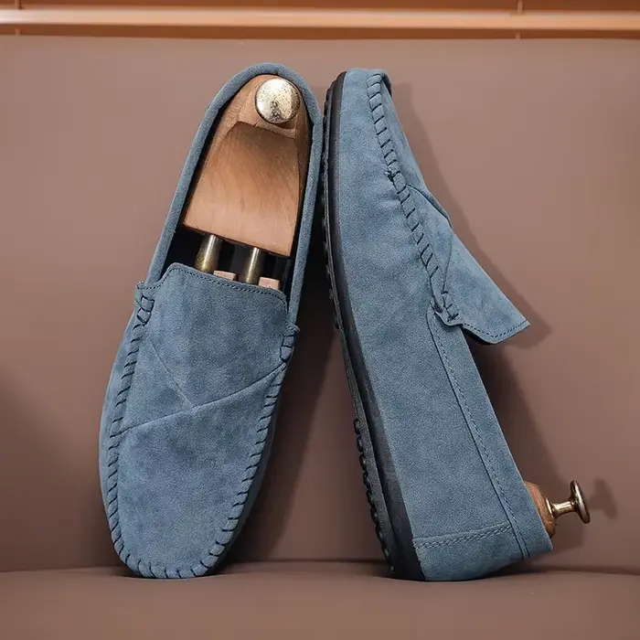 Mode daim hommes chaussures décontractées mâle paresseux chaussures respirant confort sans lacet hom