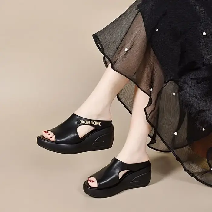 Chaussures pour femmes à bout ouvert à plateforme