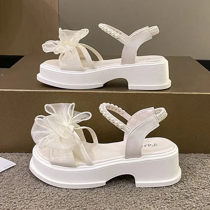 Dames chaussures en vente 2025 été nouvelle mode Bow femmes sandales polyvalent moderne quotidien