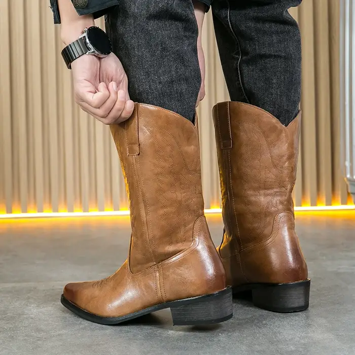 Bottes de travail à bout pointu de style anglais pour hommes