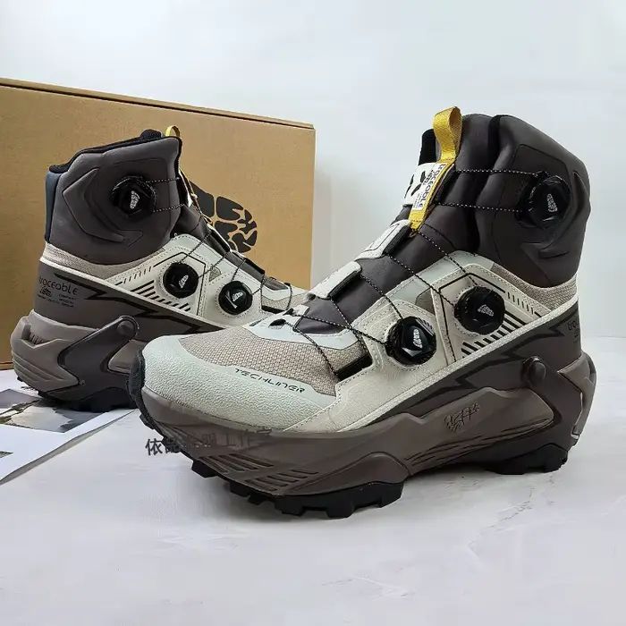 Bottes de montagne mi-montantes de marque originale, à laçage rapide, pour la randonnée en extérieur, unisexe, printemps/automne, chaussures de trekking