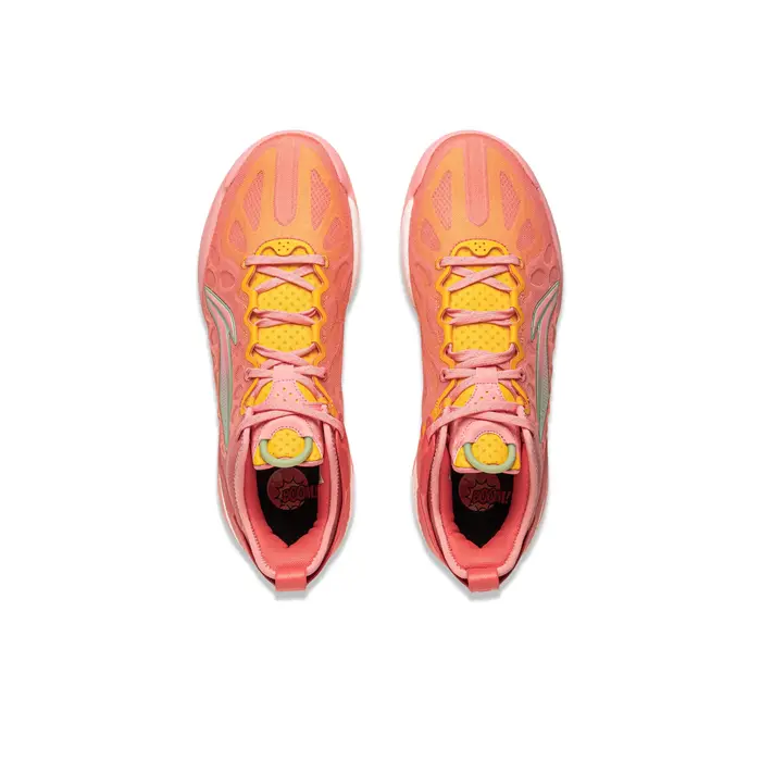 POIZON Li Ning Yushuai 19V2 Chaussures de basket-ball pour hommes à tige basse rose orange ABAV049-1