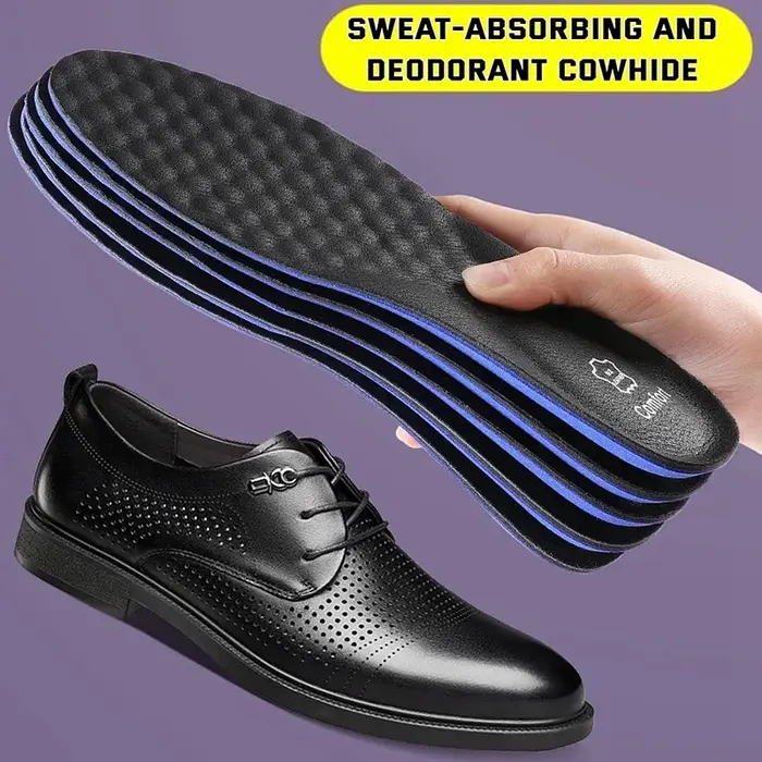 1 paire de semelles intérieures de chaussures en cuir pour pieds