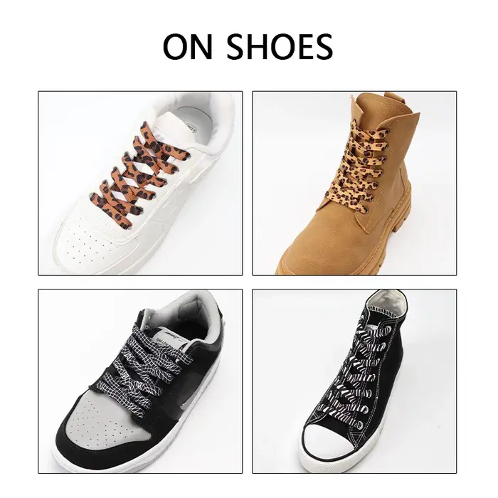 Lacets Lumineux Plats Imprimés Léopard
