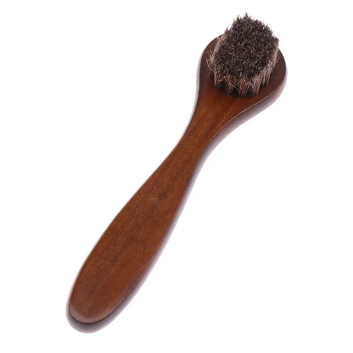 Brosse à chaussures durable avec manche en bois, brosse à poils de cheval, vernis à chaussures, livres brillants, dépoussiérage