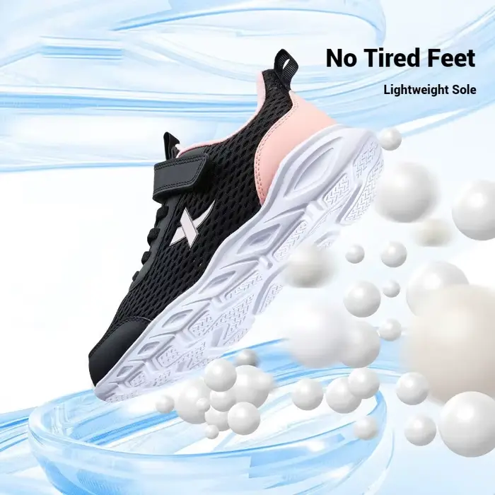 Xtep chaussures de course pour enfants moyens et plus âgés unisexe été décontracté maille respirant
