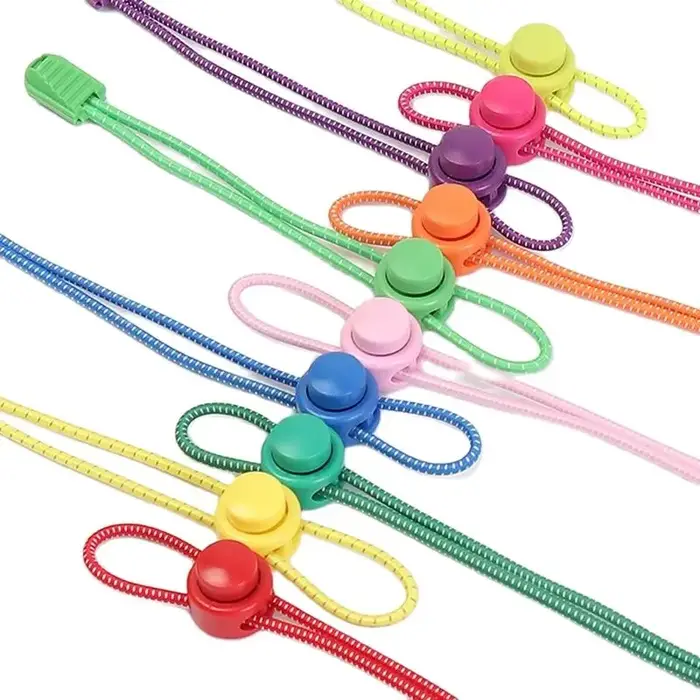 New1 paire de lacets sans cravate 1 seconde de lacet élastique rond en plastique à verrouillage rapi