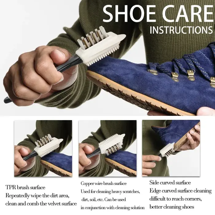 Nouvelles bottes en daim brosse à chaussures moelleuses pour baskets