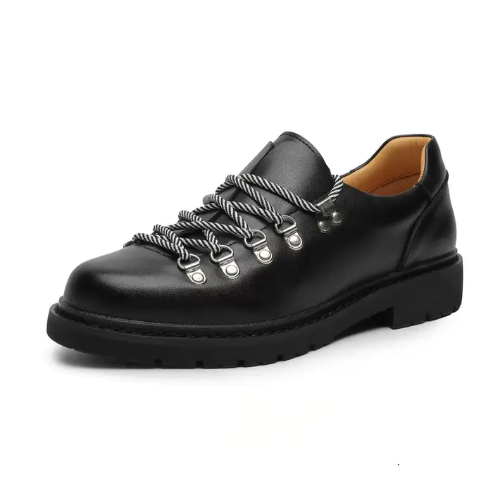 Chaussures en cuir décontractées pour hommes, chaussures Derby, appartements à lacets, style ChimDes