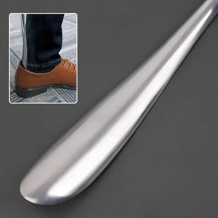 Nouvel embout à chaussures long en alliage, lisse, robuste et durable, avec poignée incurvée confortable, sans besoin de s'agenouiller