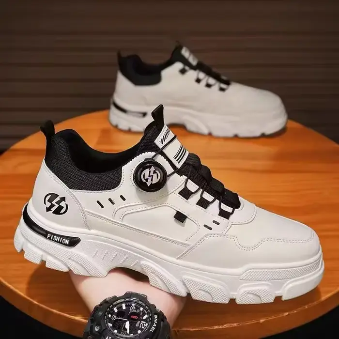 Chaussures d'été décontractées pour hommes, baskets en cuir confortables et souples, chaussures de m