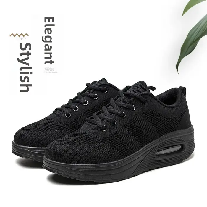 Nouvelles Chaussures Décontractées Femme 2025 – Baskets Respirantes à Semelle Compensée, Tendance et Confortables, en Maille Respirante, à Enfiler, Coupe Basse