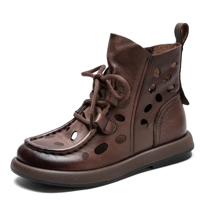 Chaussures d'été respirantes pour femmes, nouveau Design, bottes Cool ajourées, bottines plates en c