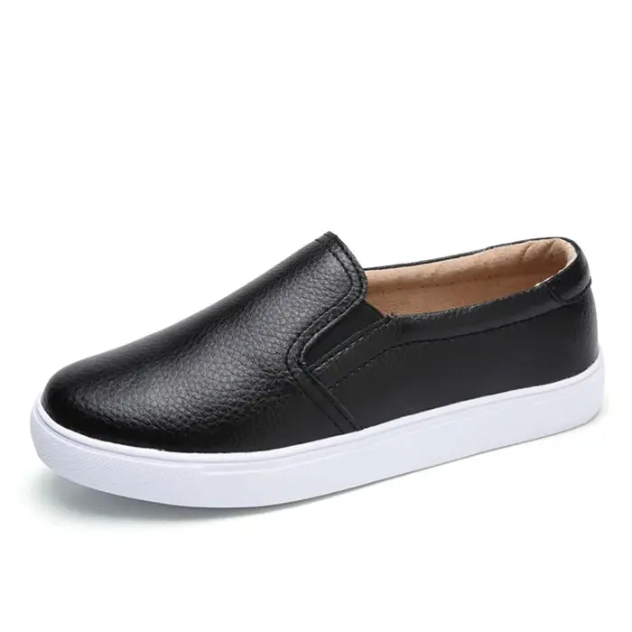 WOIZGIC Femmes Dames Femme Gril Cuir group Blanc Chaussures Plates Platforn Sneakers Slip On Soft Fe