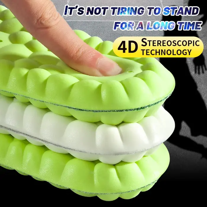 Semelles intérieures orthopédiques souples en PU pour chaussures de course respirantes à Absorption des chocs pour