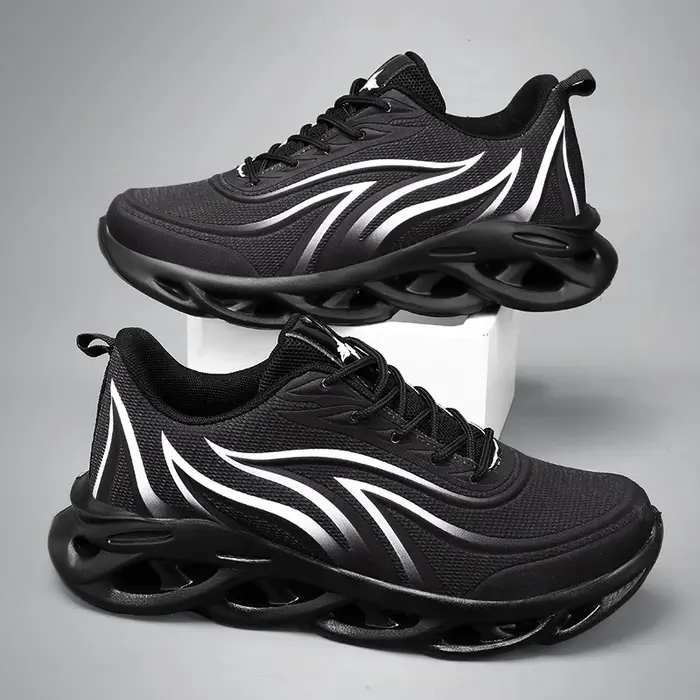 Chaussures de course hommes mode sport athlétique lame amorti baskets tricot Jogging formateurs flam