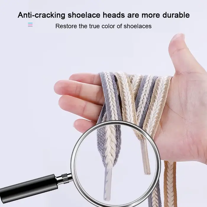 Lacets d'oreille de blé plat pour baskets torsadées tresses guimauve lacet coloré toile de coton tis