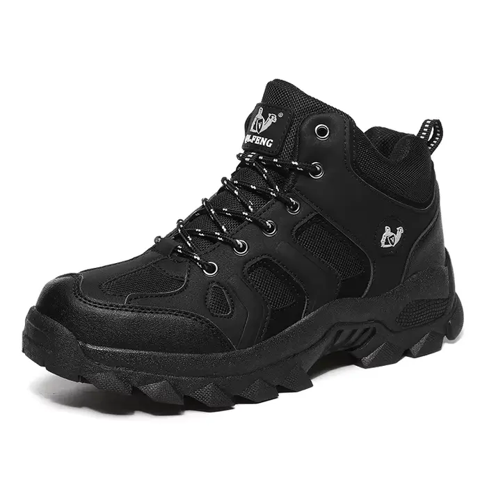 Grande taille hiver chaussures de randonnée hommes neige chaude fourrure cuir bottes