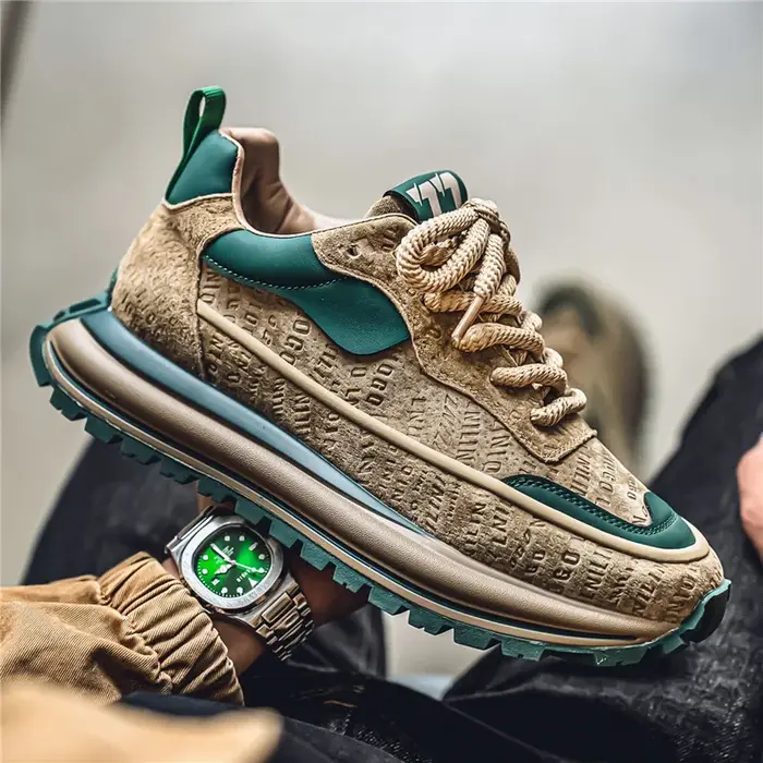 Baskets à semelle optique pour hommes, chaussures d'extérieur épaisses, résistantes à l'usure, tenda