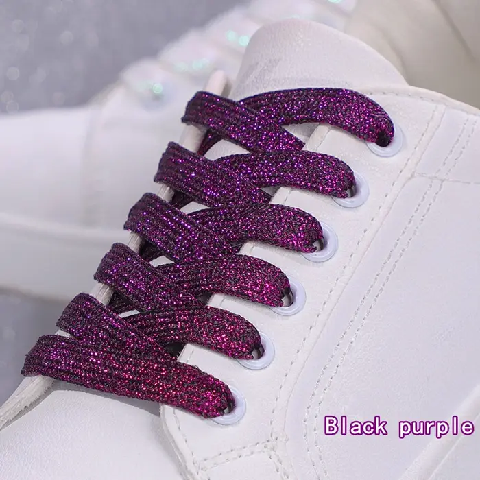 Lacets à paillettes colorés pour chaussures plates