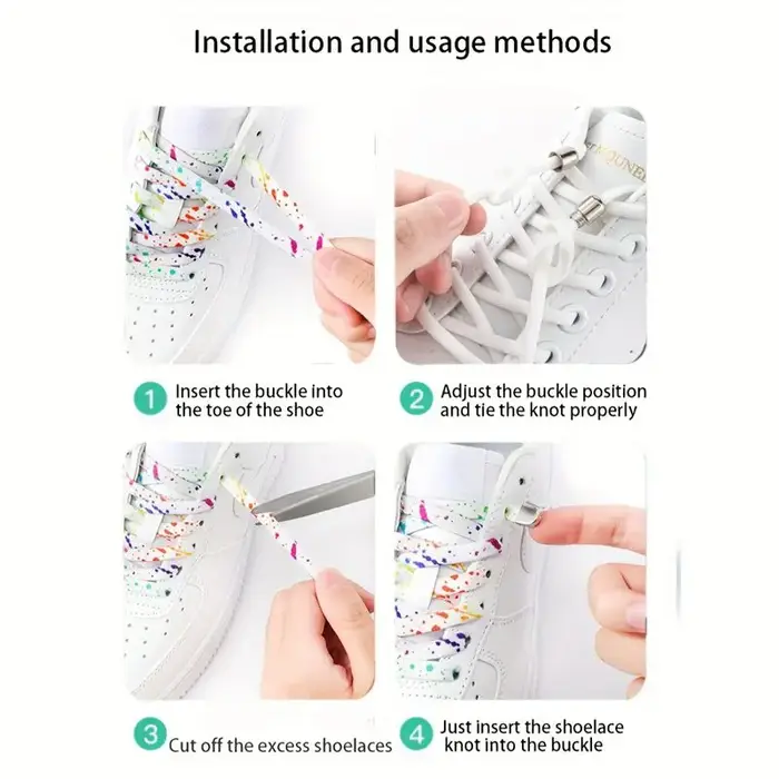 Lacets de chaussures à impression d'encre Splash pour baskets