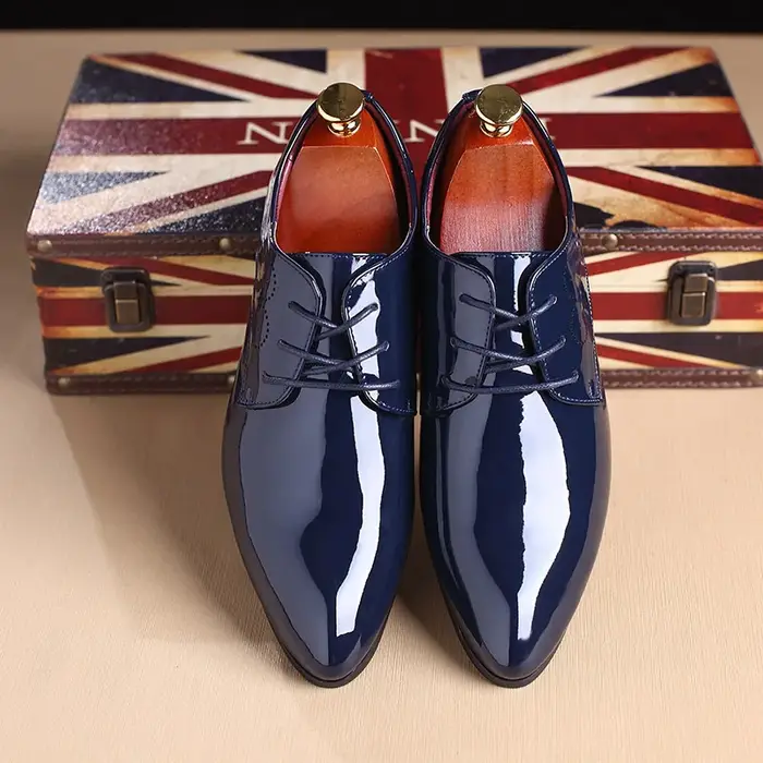 Hommes mode classique fête de mariage Derby chaussures hommes en cuir verni richelieu chaussure homm